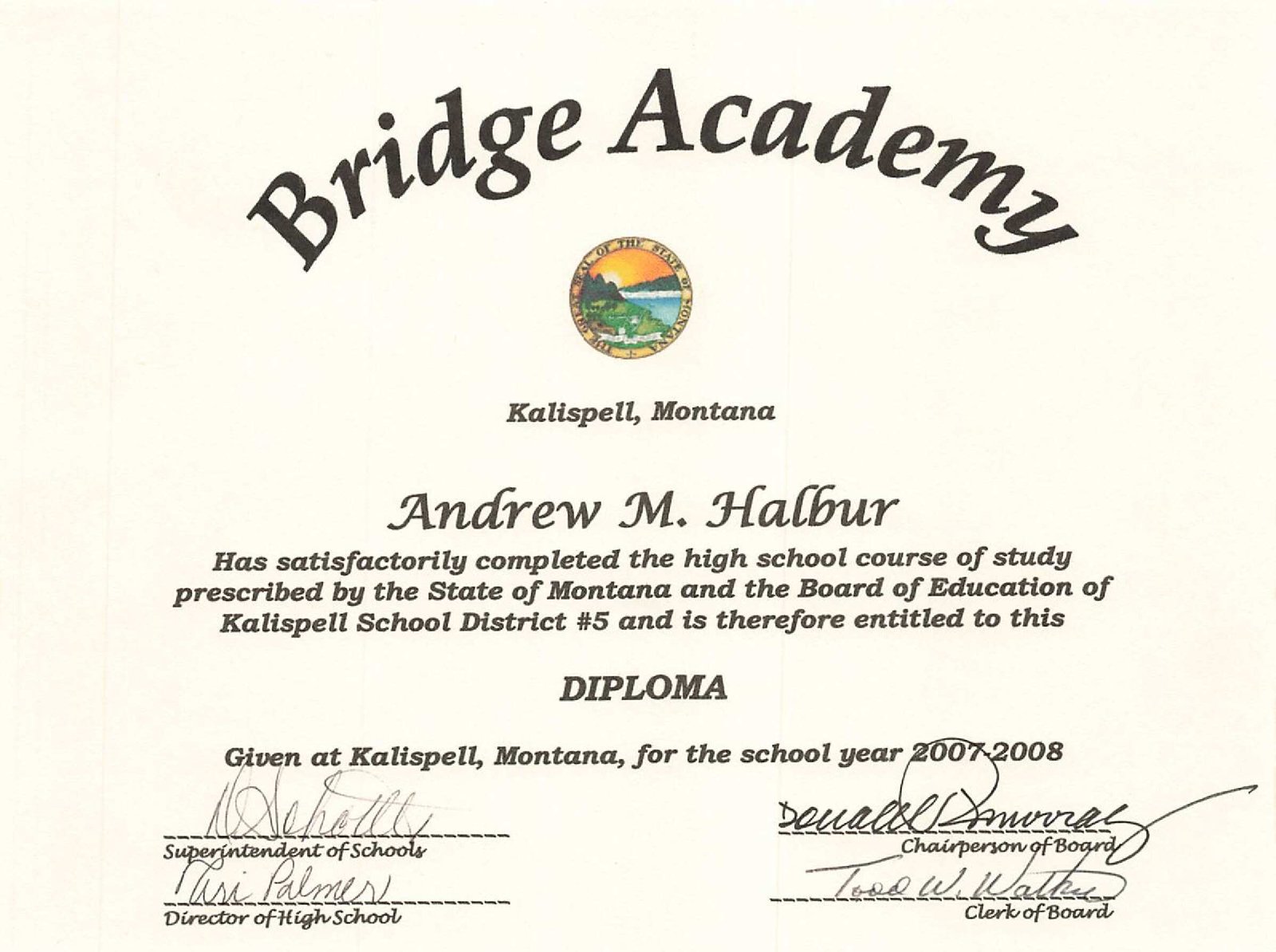 Home andrew halbur high school diploma